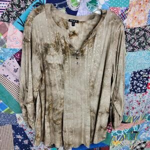 Sami & Jo Sequin Embellished Tie Dye‎ Blouse Top Tunic Plus Size 1X